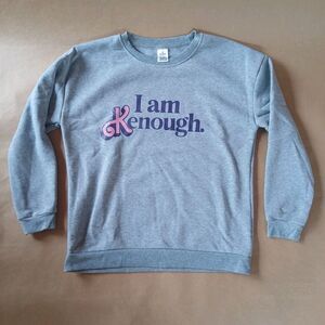 I am Kenough Barbie Movie Heather Gray Crewneck Sweatshirt Medium